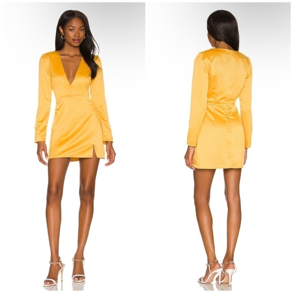 ❤️More To Come Jewel Deep V Dress in Marigold Size XXS